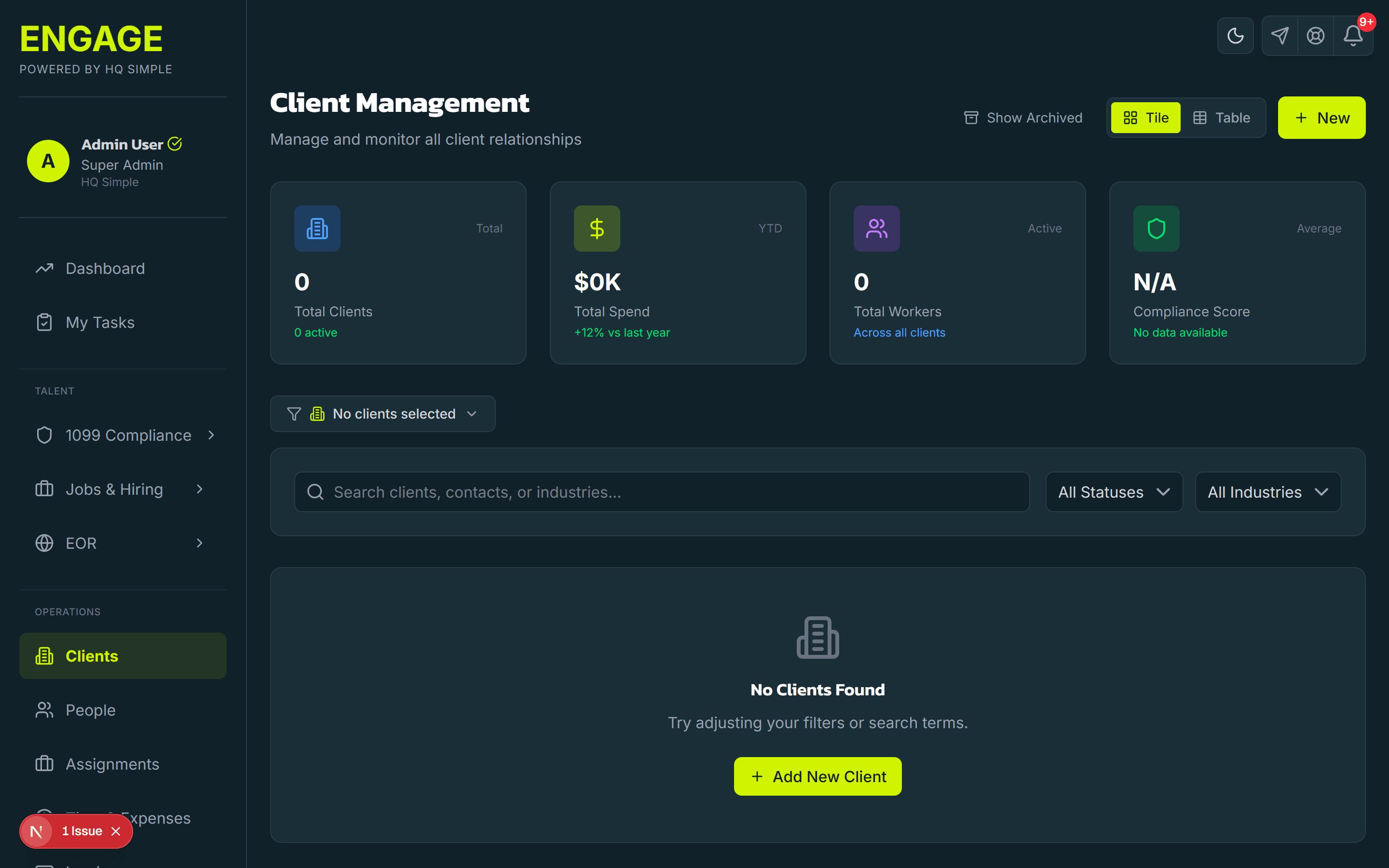 Engage client management