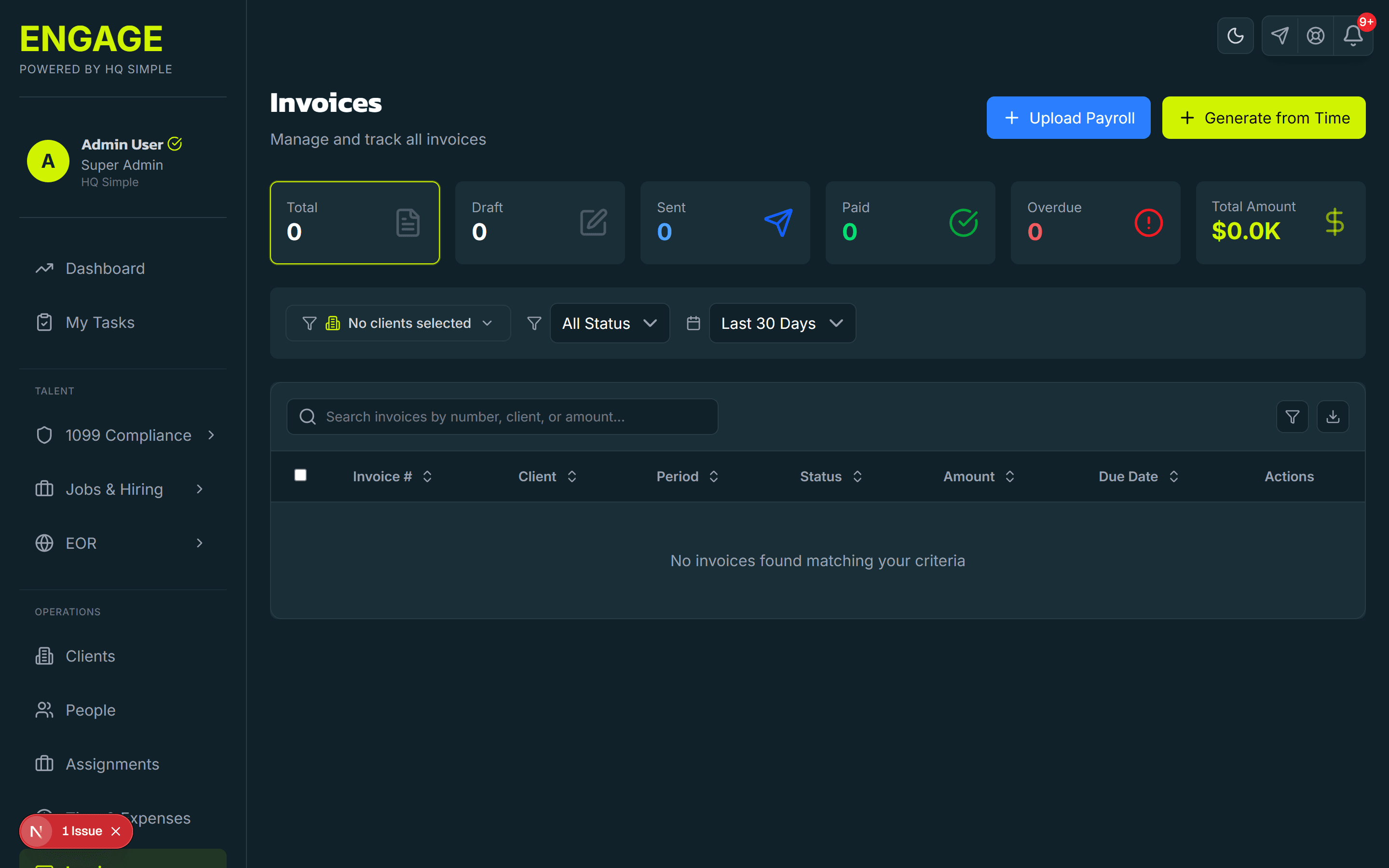 Engage invoice management
