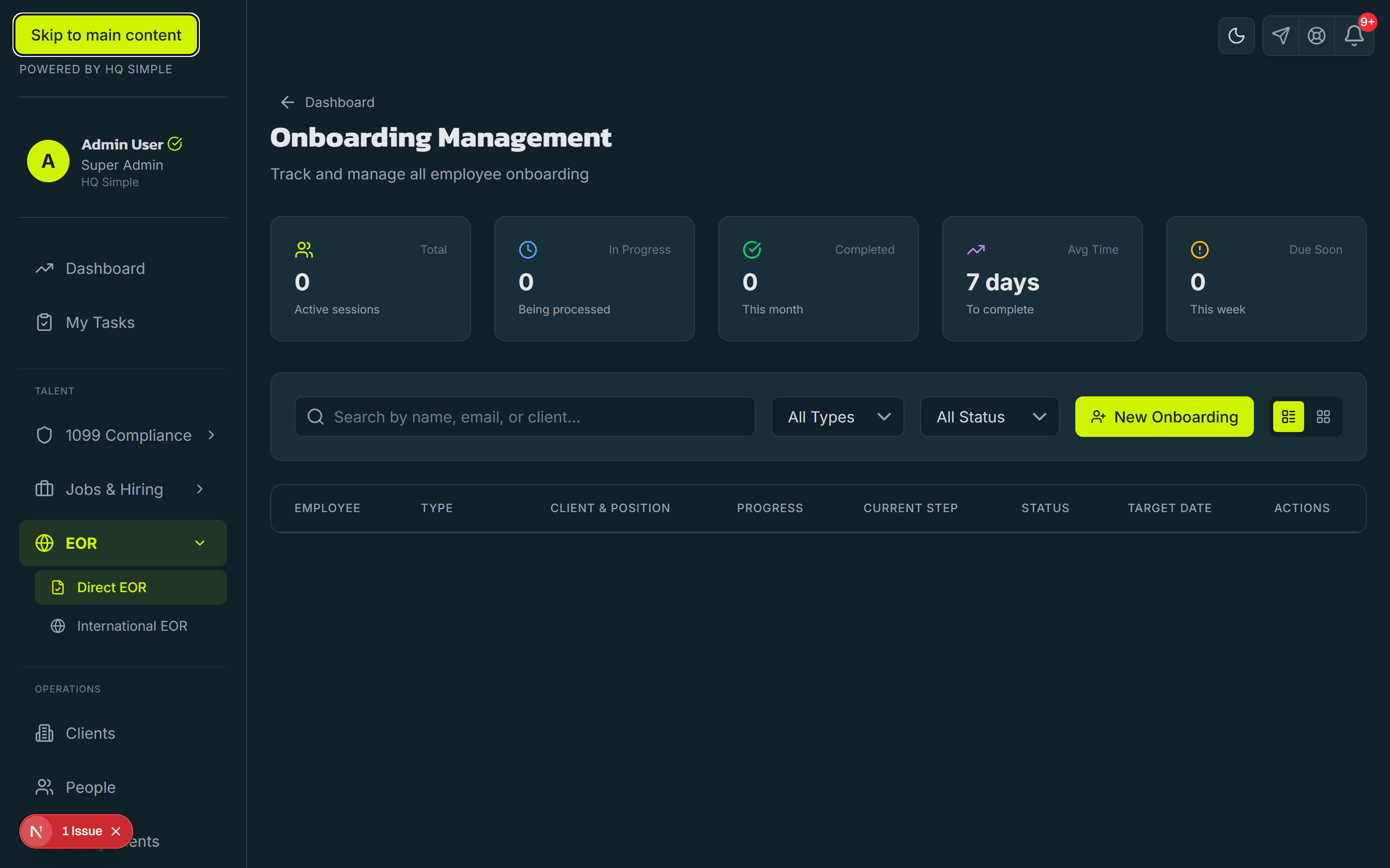 Engage contractor onboarding portal