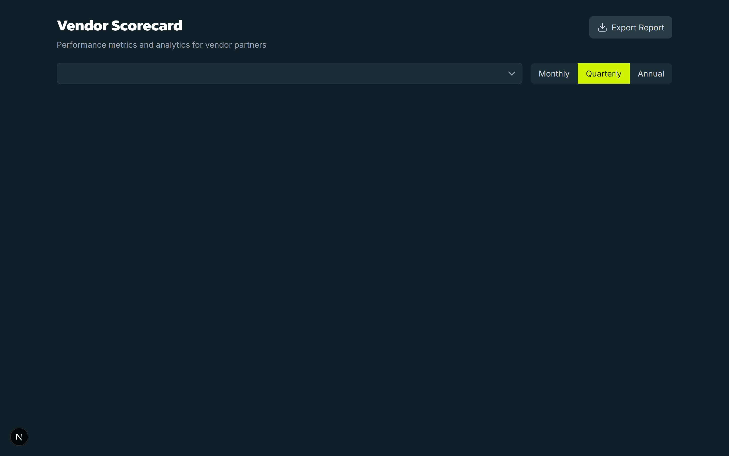 Engage vendor performance scorecards